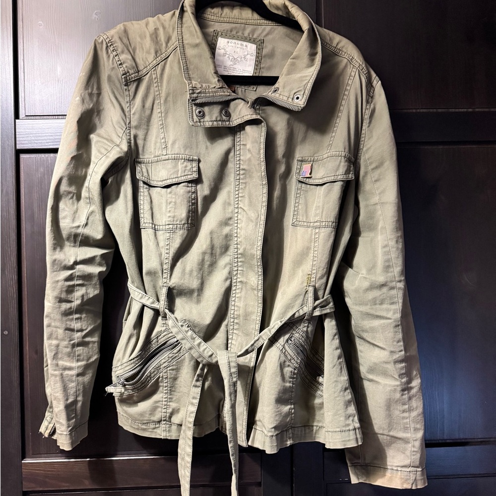 Sonoma Green Utility Jacket with Adjustable Waist